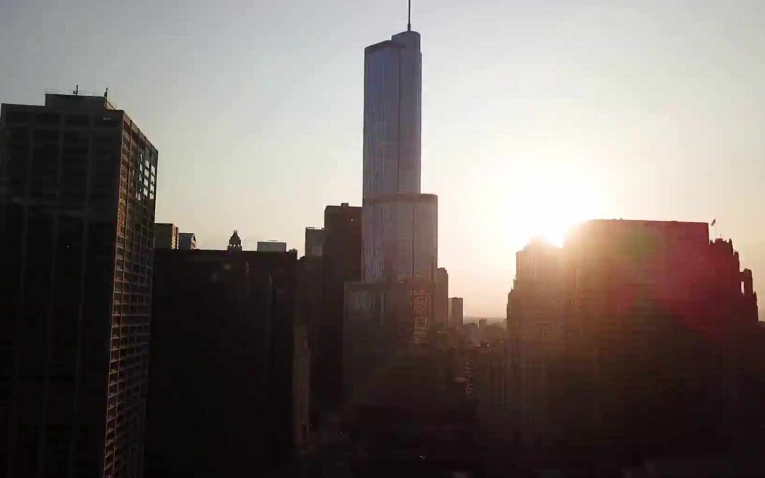 Wide shot of Chicago skyline